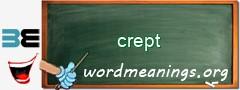 WordMeaning blackboard for crept